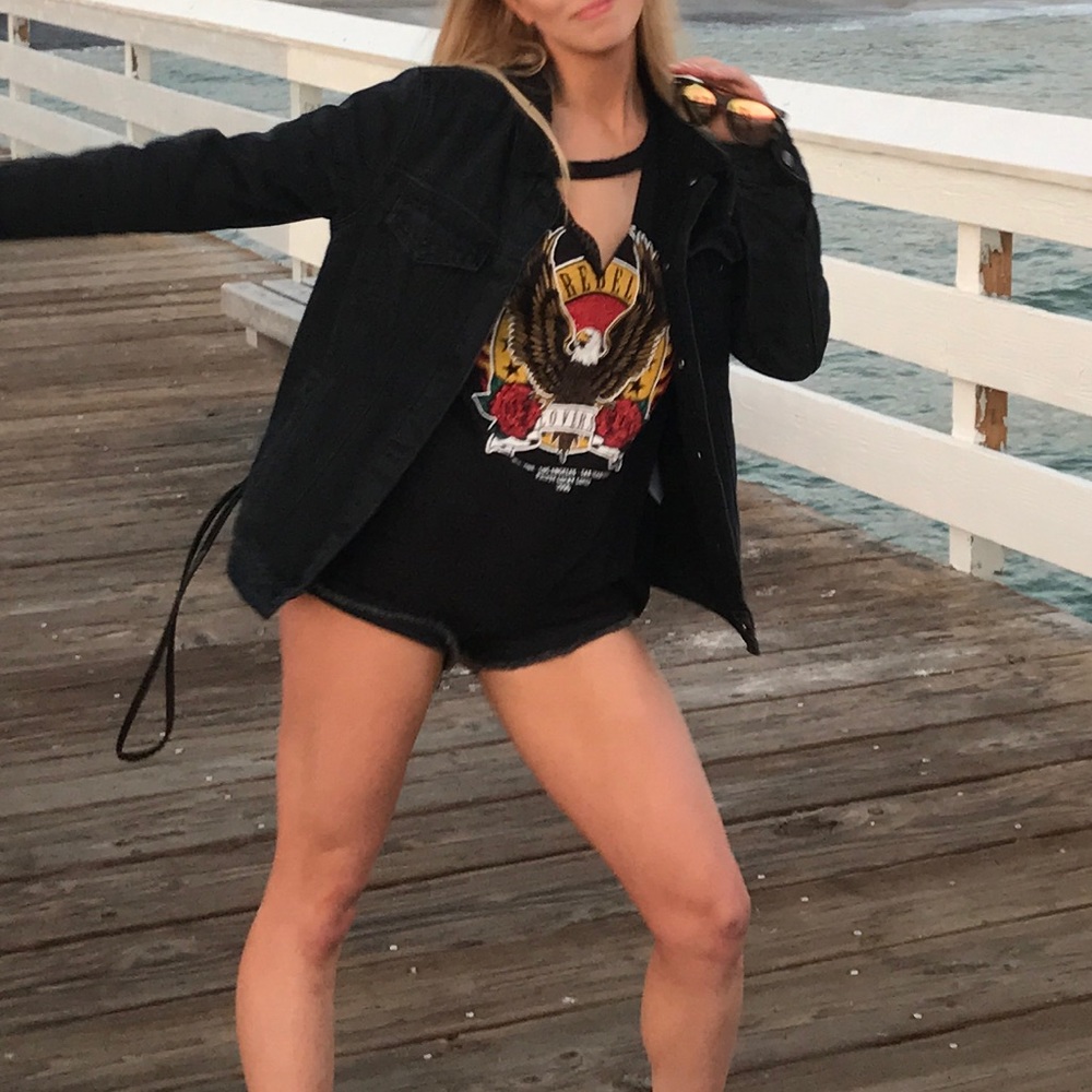 Black T-shirt with chest cut out